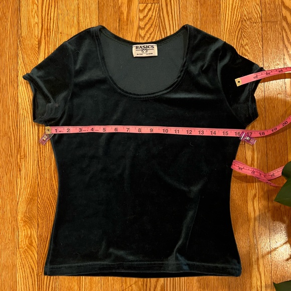 Vintage dark green velvet tshirt - Picture 2 of 6